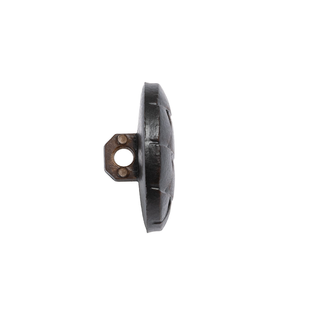 Italian Brown Geometric Engraved Shank Back Plastic Button - 32L/20mm Folded