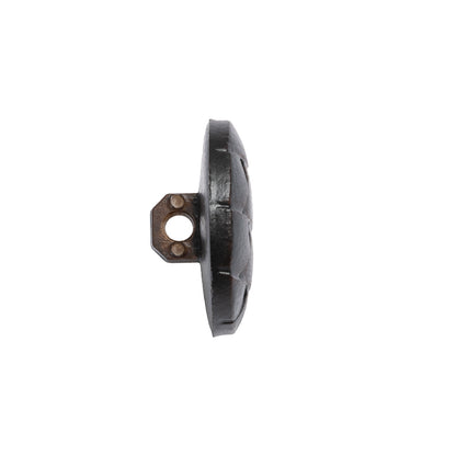 Italian Brown Geometric Engraved Shank Back Plastic Button - 32L/20mm Folded