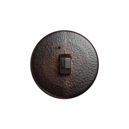 Italian Brown Geometric Engraved Shank Back Plastic Button - 36L/23mm Detail