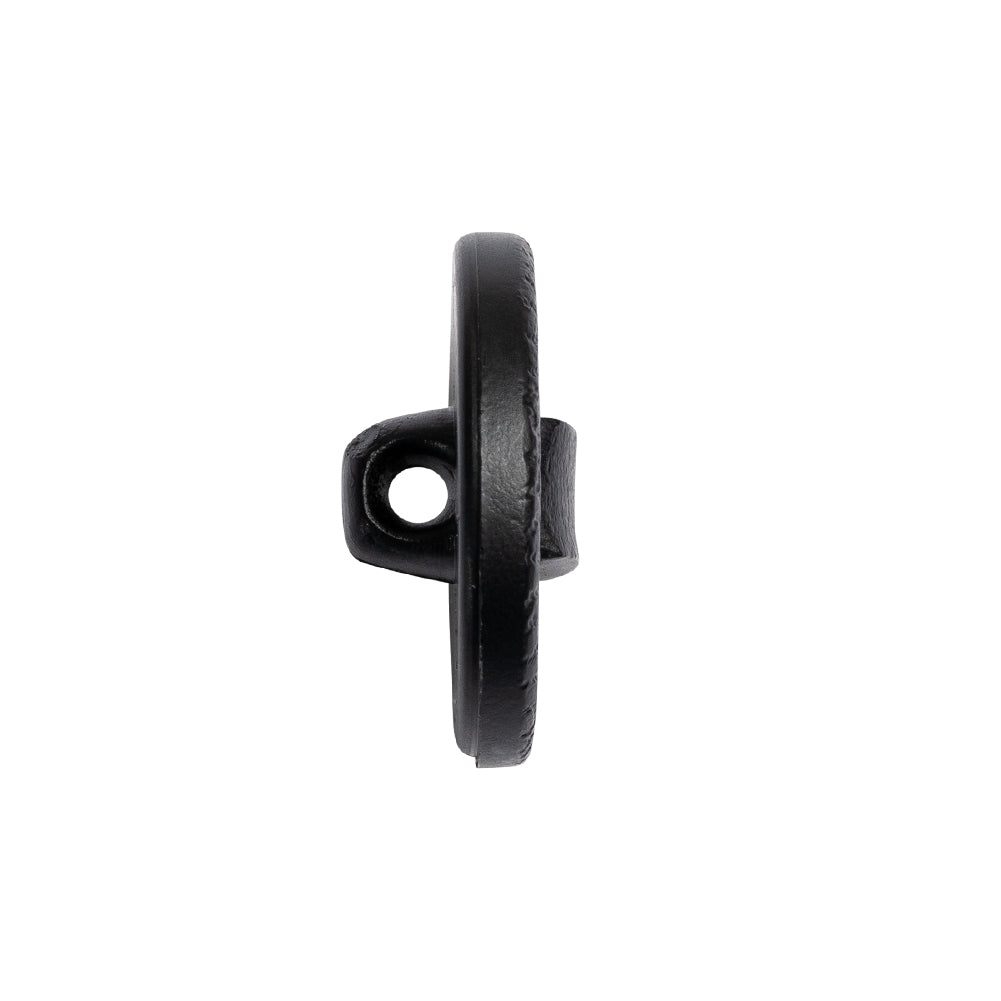 Black Leather Look Plastic Shank Back Button - 36L/23mm Folded
