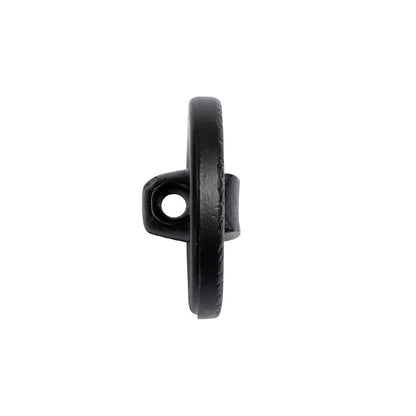 Black Leather Look Plastic Shank Back Button - 36L/23mm Folded