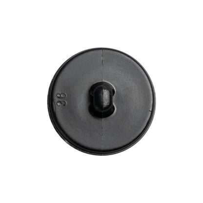 Black Leather Look Plastic Shank Back Button - 36L/23mm Detail