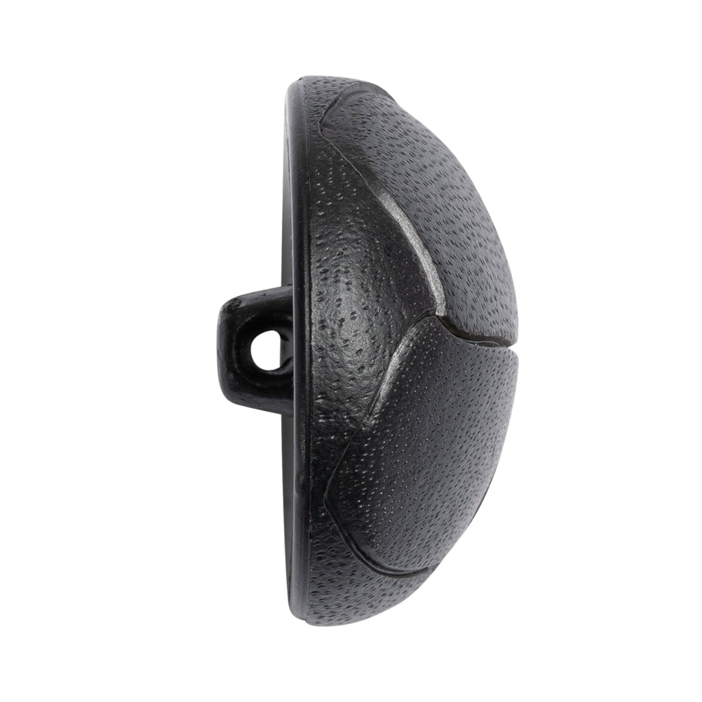 Black Leather-Look Knot Etched Domed Plastic Shank-Back Button - 50L/32mm Folded