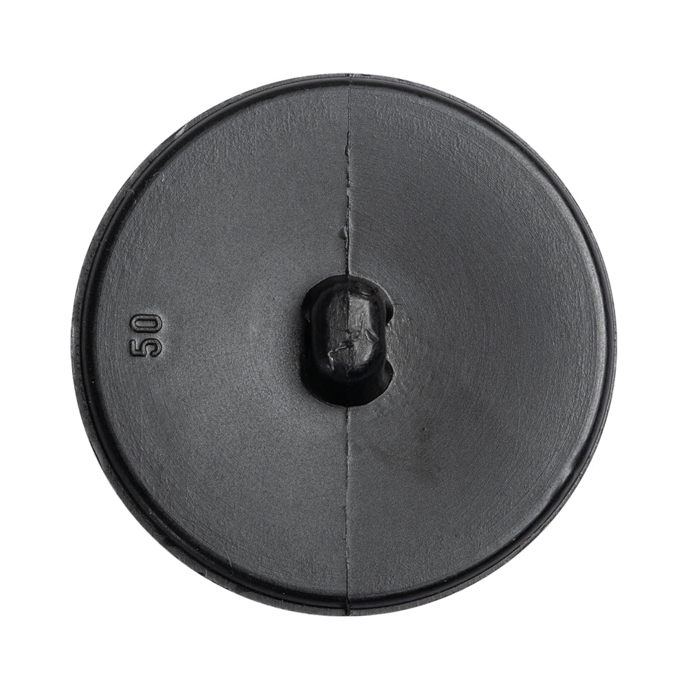 Black Leather-Look Knot Etched Domed Plastic Shank-Back Button - 50L/32mm Detail