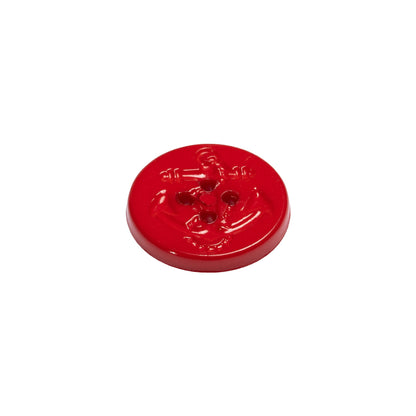 Red Anchor Plastic 4-Hole Button - 24L/15mm Folded