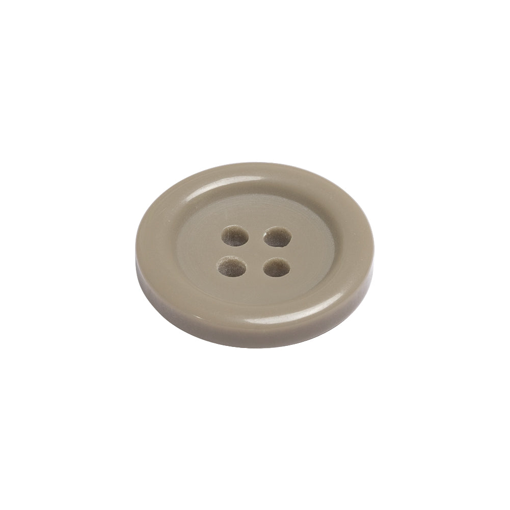 Famous NYC Designer Greige Rolled Rim Plastic 4-Hole Button - 32L/20mm Folded