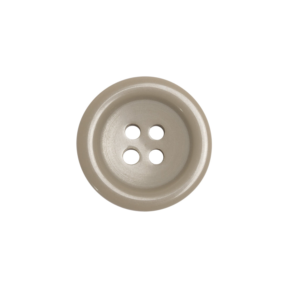 Famous NYC Designer Greige Rolled Rim Plastic 4-Hole Button - 32L/20mm