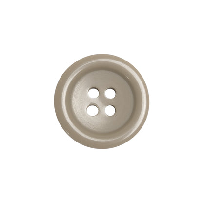 Famous NYC Designer Greige Rolled Rim Plastic 4-Hole Button - 32L/20mm