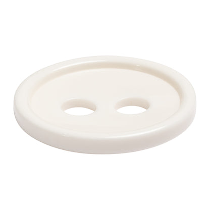 White Plastic 2-Hole Button - 60L/38mm Folded