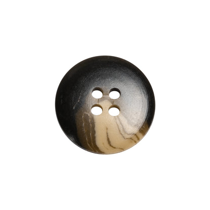 Black and Ivory Swirled Plastic 4-Hole Button - 32L/20mm Detail