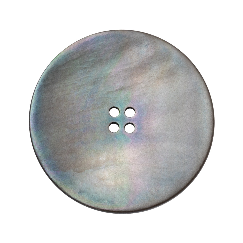 Iridescent Blue Narrow Rim 4-Hole Shell Button - 48L/30.5mm Detail