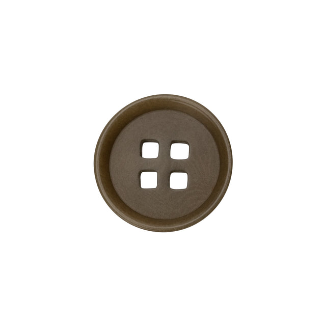 Taupe Square Holes 4-Hole Plastic Button - 28L/18mm