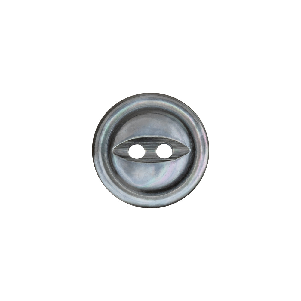 Smoke Iridescent Fisheye 2-Hole Mother of Pearl Button - 24L/15mm