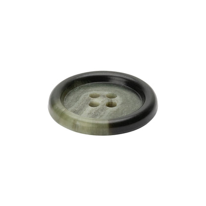Olive Gray Swirls Rolled Rim 4-Hole Plastic Button - 38L/24mm Folded