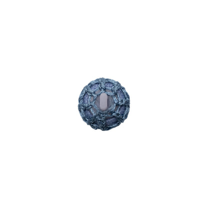 French Blue Crochet Fabric Covered Shank Back Button - 16L/10mm Detail