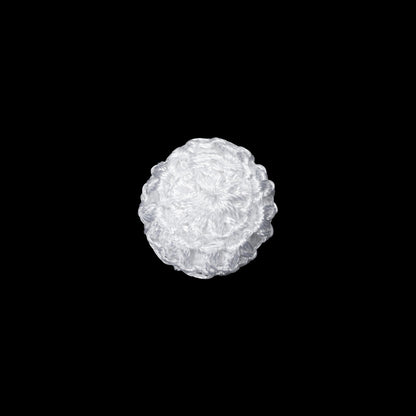 Optic White Crochet Fabric Covered Shank Back Button - 20L/12.5mm
