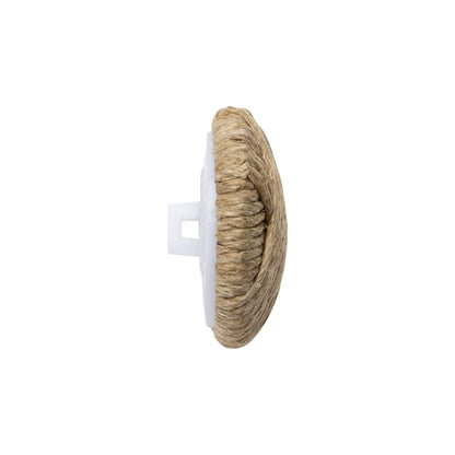 Natural Herringbone Thread Covered Shank Back Button - 36L/23mm Folded