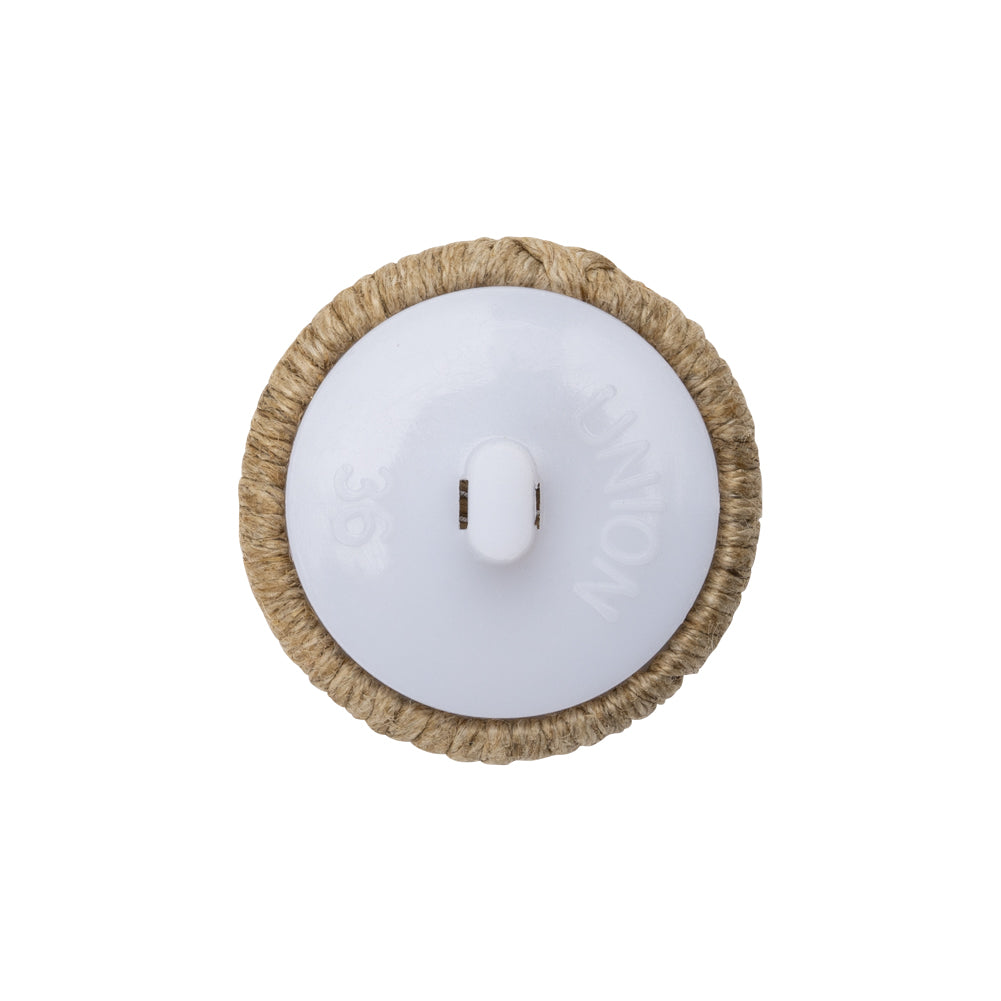 Natural Herringbone Thread Covered Shank Back Button - 36L/23mm Detail