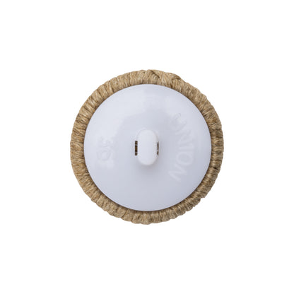 Natural Herringbone Thread Covered Shank Back Button - 36L/23mm Detail