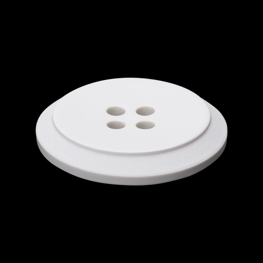 Pale Gray Raised Center Plastic 4-Hole Button - 44L/28mm Folded