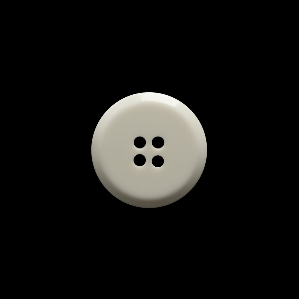 Off White Raised Center and Rim Plastic 4-Hole Button - 24L/15mm Detail