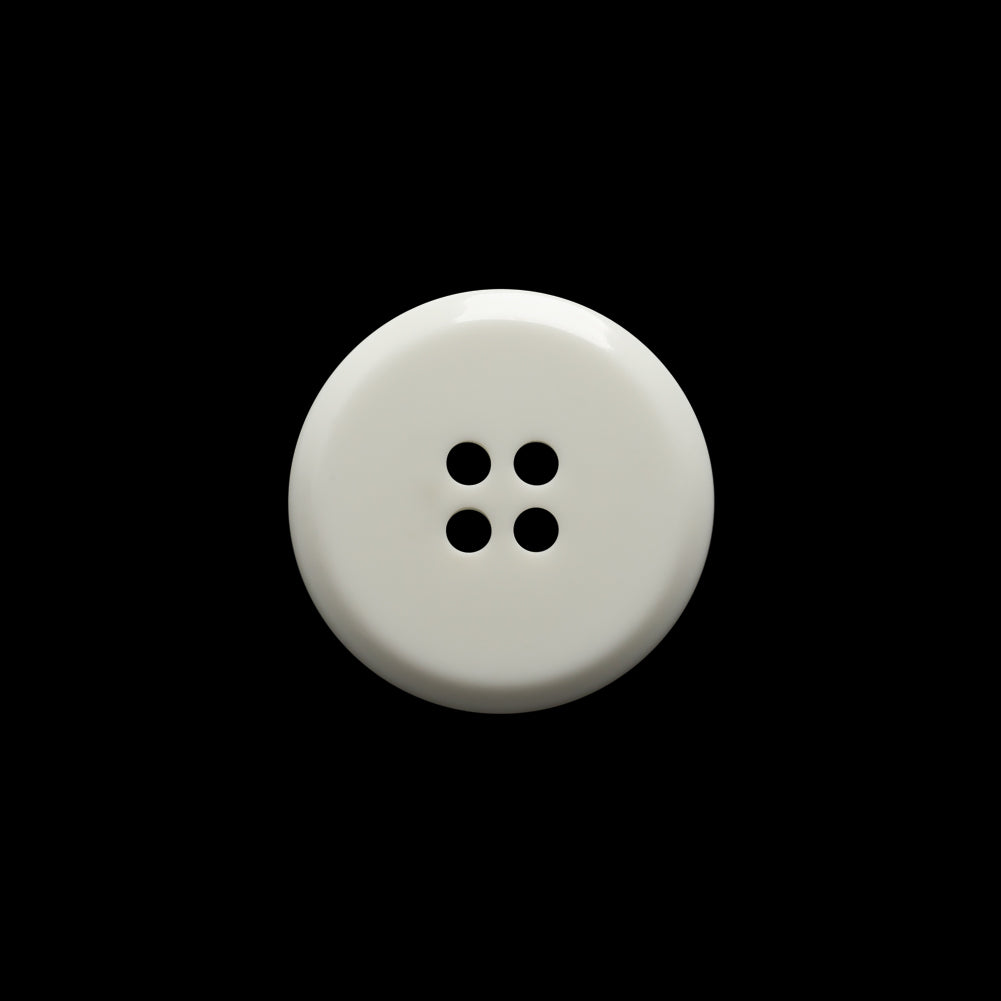 Off White Raised Center and Rim Plastic 4-Hole Button - 28L/18mm Detail