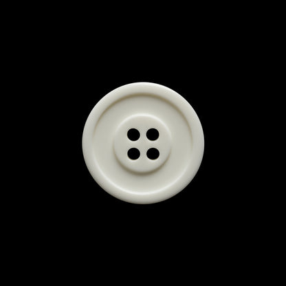Off White Raised Center and Rim Plastic 4-Hole Button - 28L/18mm