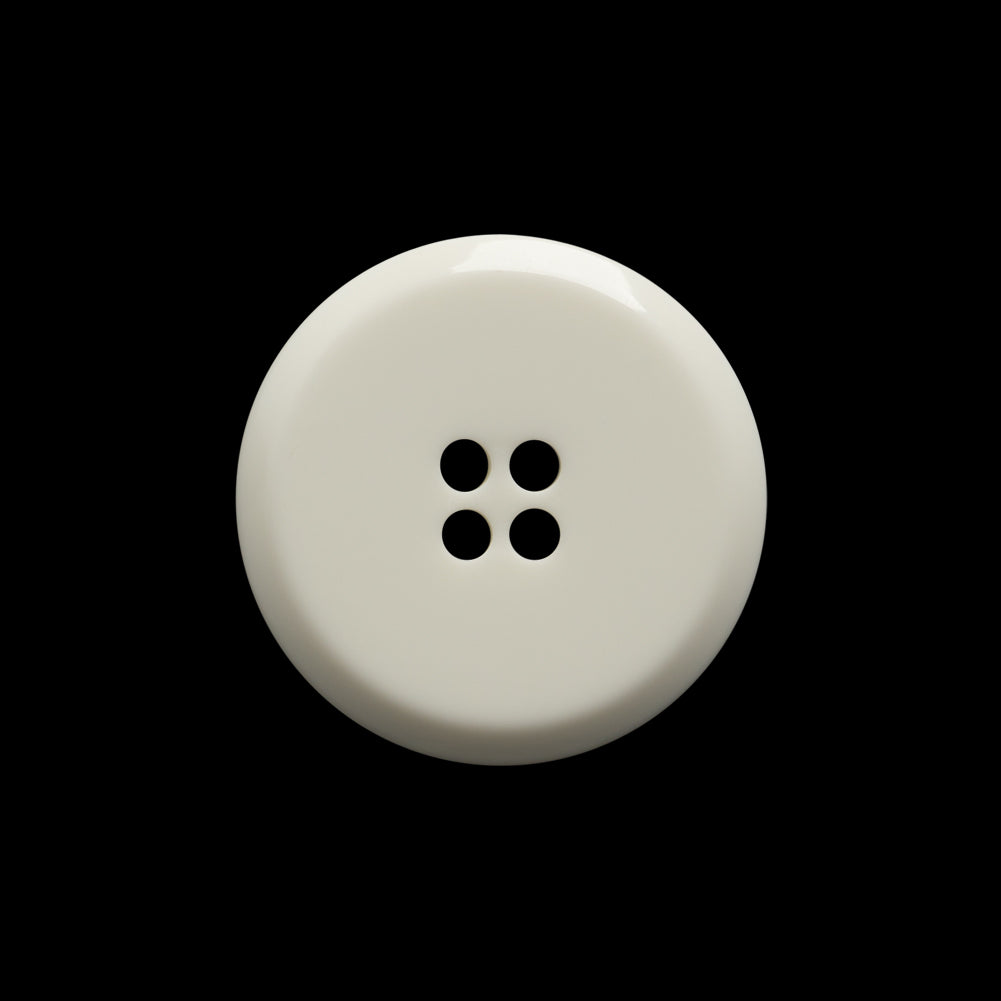 Off White Raised Center and Rim Plastic 4-Hole Button - 36L/23mm Detail