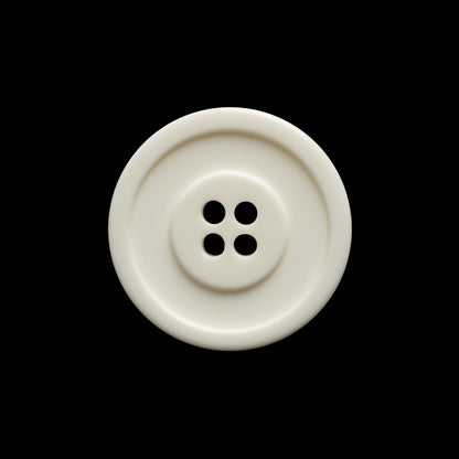 Off White Raised Center and Rim Plastic 4-Hole Button - 36L/23mm