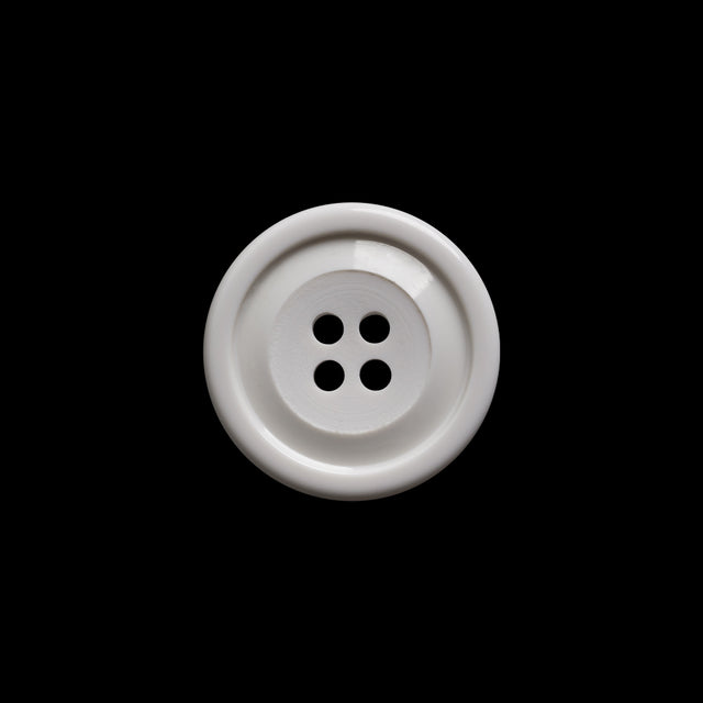 Pale Gray Raised Center and Rim Plastic 4-Hole Button - 28L/18mm