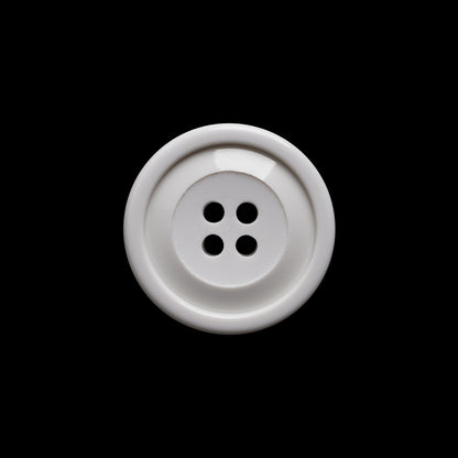 Pale Gray Raised Center and Rim Plastic 4-Hole Button - 32L/20mm