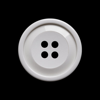 Pale Gray Raised Center and Rim Plastic 4-Hole Button - 40L/25.5mm
