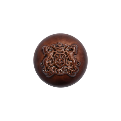 Half Dome Plastic Shank Back Button - Bordeaux Coat of Arms Embossed - 30L/19mm
