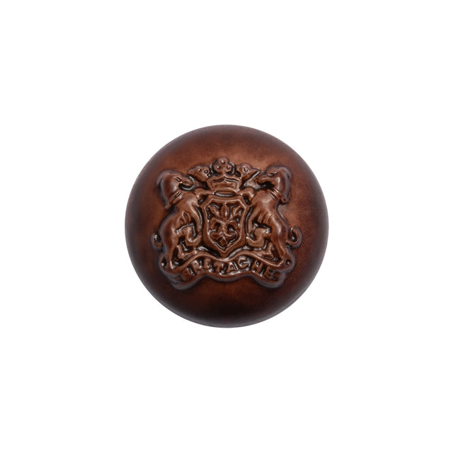 Half Dome Plastic Shank Back Button - Bordeaux Coat of Arms Embossed - 30L/19mm