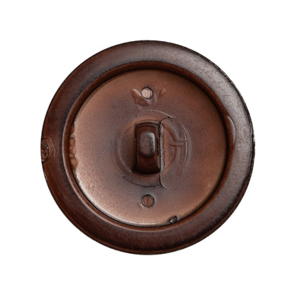 Half Dome Plastic Shank Back Button - Bordeaux Coat of Arms Embossed - 44L/28mm Detail