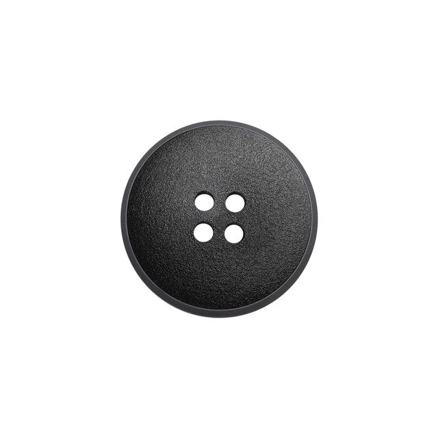 Plastic 4-Hole Button - Matte Black Glossy Rim - 30L/19mm