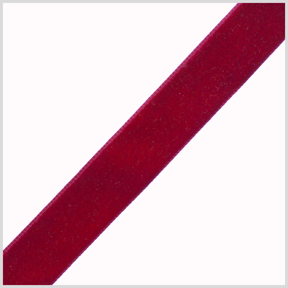 0.875" Wine Nylon Velvet Ribbon