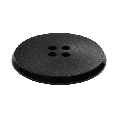 Plastic 4-Hole Button - Matte Black Glossy Rim - 54L/34mm Folded