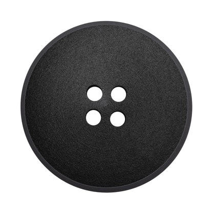 Plastic 4-Hole Button - Matte Black Glossy Rim - 54L/34mm