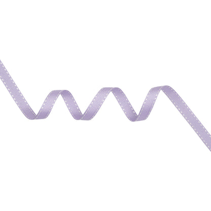 Grosgrain Ribbon with White Stitched Borders - Lilac - 0.4375"