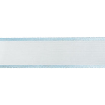 Sheer Ribbon with Double Faced Satin Edges - 1.375" - Baby Blue