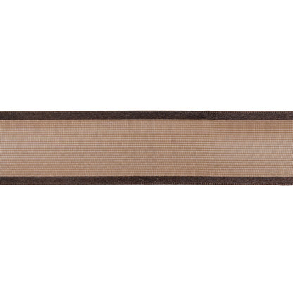 Sheer Ribbon with Double Faced Satin Edges - 1" - Brown