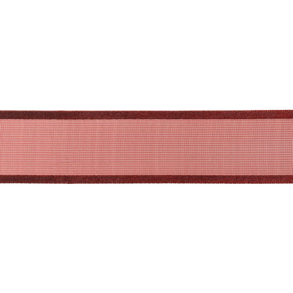 Sheer Ribbon with Double Faced Satin Edges - 1" - Wine