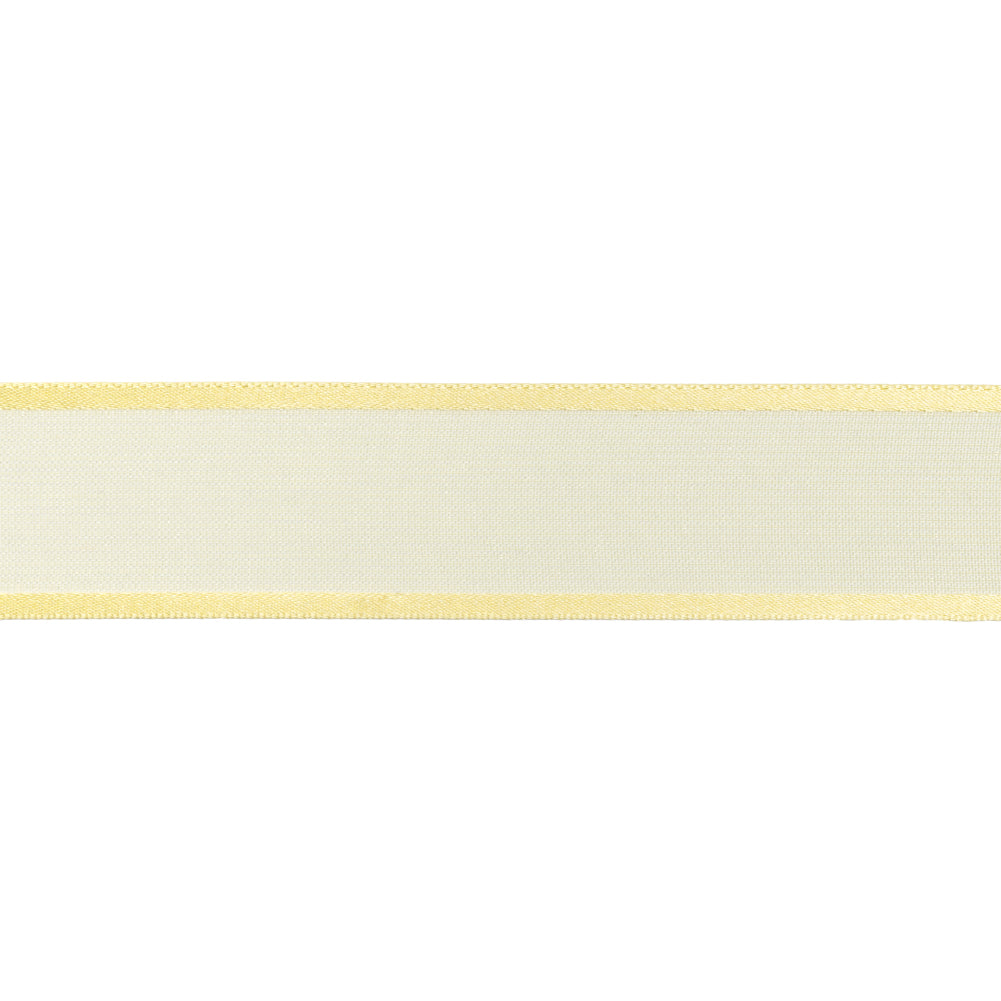 Sheer Ribbon with Double Faced Satin Edges - 1" - Yellow
