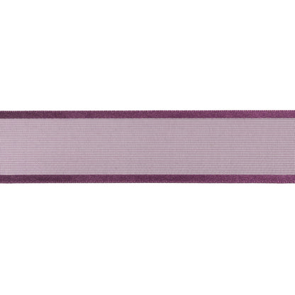 Sheer Ribbon with Double Faced Satin Edges - 1" - Purple