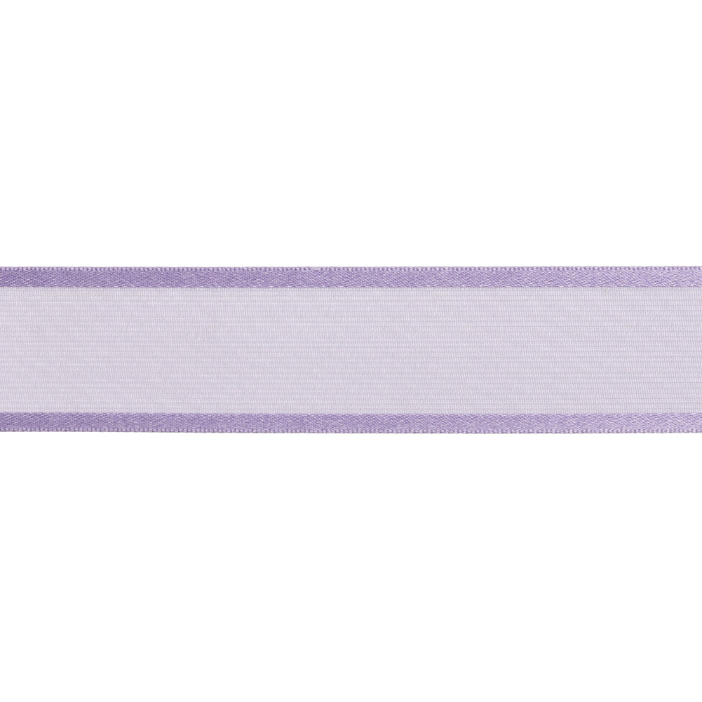Sheer Ribbon with Double Faced Satin Edges - 1" - Lavender - Folded