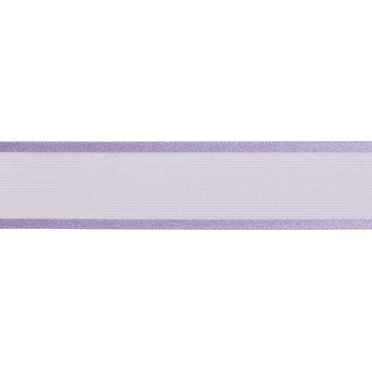 Sheer Ribbon with Double Faced Satin Edges - 1" - Lavender