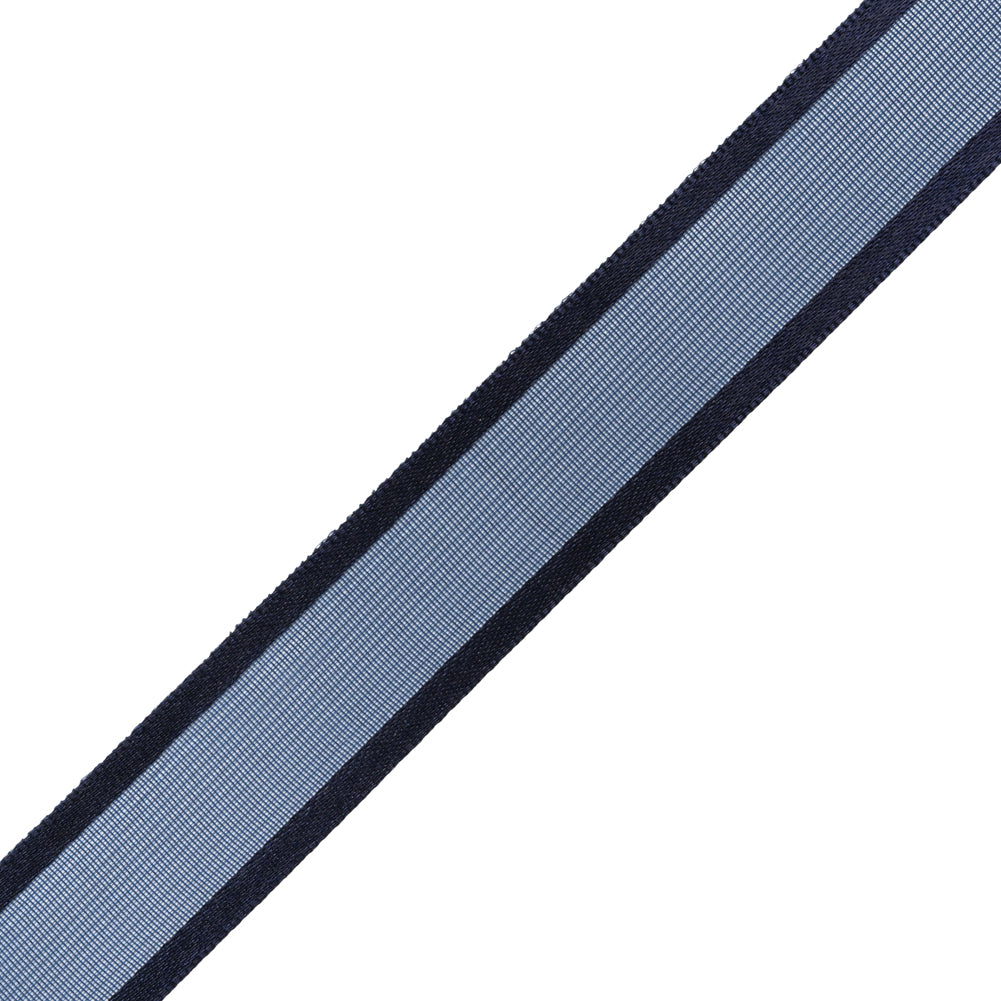 Sheer Ribbon with Double Faced Satin Edges - 0.75" - Navy