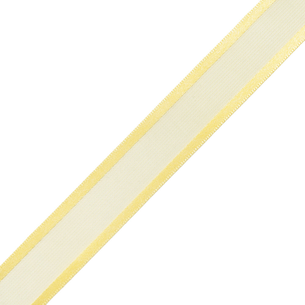 Sheer Ribbon with Double Faced Satin Edges - 0.75" - Yellow