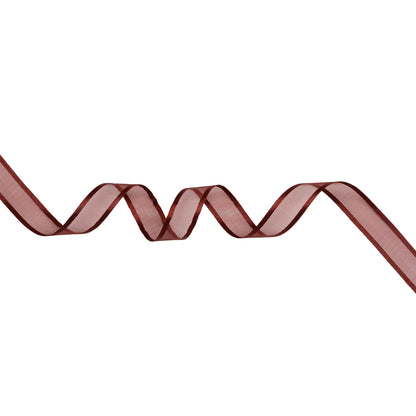 Sheer Ribbon with Double Faced Satin Edges - 0.75" - Wine